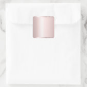 Trendy Elegante Moderne Blanco Sjabloon Rose Goud Vierkante Sticker (Tas)