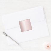 Trendy Elegante Moderne Blanco Sjabloon Rose Goud Vierkante Sticker (Envelop)