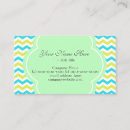 Trendy, elegante, moderne blauw & lime groene chev visitekaartje