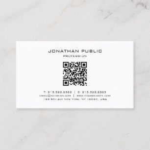 Trendy Elegante Moderne Eenvoudige QR-code Sjabloo Visitekaartje
