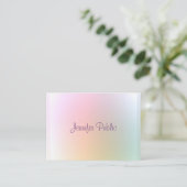 Trendy Elegante Moderne Kleurrijke Sjabloon Script Visitekaartje (Staand voorkant)