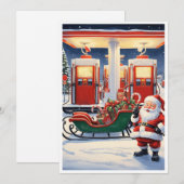 Trendy elegante moderne niet-foto Santa Claus Feestdagenkaart (Voorkant / Achterkant)