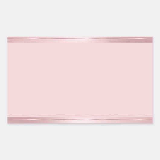 Trendy Elegante Moderne Roze Gouden Blanco Sjabloo Rechthoekige Sticker (Voorkant)