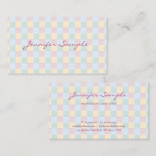 Trendy Elegante Pastel Kleuren Modern Eenvoudig On Visitekaartje (Voorkant / Achterkant)