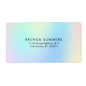 Trendy Elegante pastelkleuren iriserende achtergro Etiket (Voorkant)