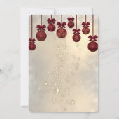 Trendy Elegante Rode Kerstballen, Kerstmispartij Kaart (Achterkant)