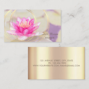 Trendy Elegante Roze Goud, Gouden Cirkels Lotus Visitekaartje