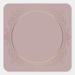 Trendy Elegante Roze Gouden Blank Moderne Sjabloon Vierkante Sticker