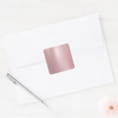Trendy Elegante Roze Gouden Lege Moderne Sjabloon Vierkante Sticker (Envelop)