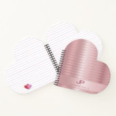 Trendy Elegante Roze Gouden Sjabloon Monogram Mode Notitieboek (Binnen)