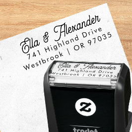 Trendy Elegante Script Familie Adres Stempel