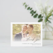 Trendy Elegante Trouwfoto Dank Je Briefkaart (Staand voorkant)