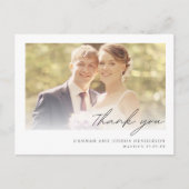 Trendy Elegante Trouwfoto Dank Je Briefkaart (Voorkant)