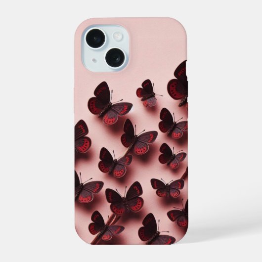 Trendy & elegante vlinders Ontwerp iPhone 15 Hoesj Case (Achterkant)