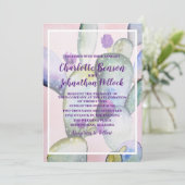 Trendy Elegante Waterverf Cactus Wedding Kaart (Staand voorkant)