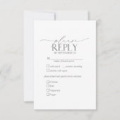 Trendy Elegante Wilde Bloemen Bloemrijke Maaltijd RSVP Kaartje (Achterkant)