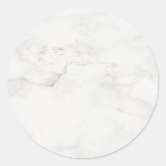 Trendy Elegante Witte Marmeren Sjabloon Custom Ronde Sticker (Voorkant)
