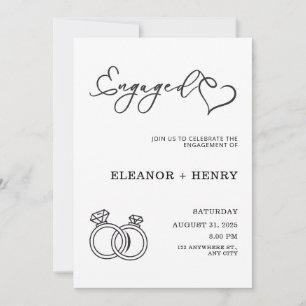 Trendy Elegante Zwart en Wit minimalistisch  Kaart