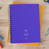 Trendy Elektrisch Blauw Modern Monogram Wekelijks Planner