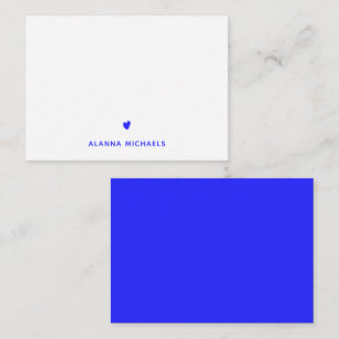 Trendy elektrisch blauw neon hart gepersonaliseerd notitiekaartje