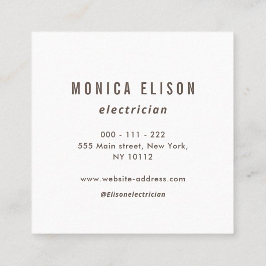 trendy elektrisch visitekaartje (Achterkant)