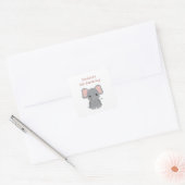 Trendy Elephant Safari Birthday Party Vierkante Sticker (Envelop)