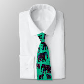 Trendy Elephants met bloemen ankers hart Stropdas (Gebonden)