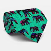 Trendy Elephants met bloemen ankers hart Stropdas (Opgerold)