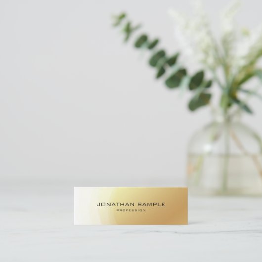 Trendy Elite Gold Design Elegant Modern Plain Mini Visitekaartje (Staand voorkant)