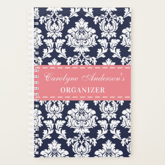 Trendy "Elke kleur" Chic Bloemen Damast Planner (Voorkant)