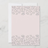Trendy Embossed moderne bloemen Quinceañera Kaart (Achterkant)