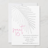 Trendy Embossed palm minimalistisch script zoet 16 Kaart (Voorkant)