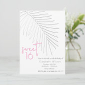 Trendy Embossed palm minimalistisch script zoet 16 Kaart (Staand voorkant)