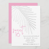 Trendy Embossed palm minimalistisch script zoet 16 Kaart (Voorkant / Achterkant)