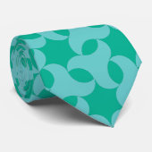 Trendy Emerald en Aqua Geometric Pattern Stropdas (Opgerold)