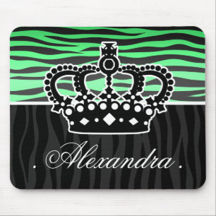 trendy emerald green en zwarte zebra print muismat