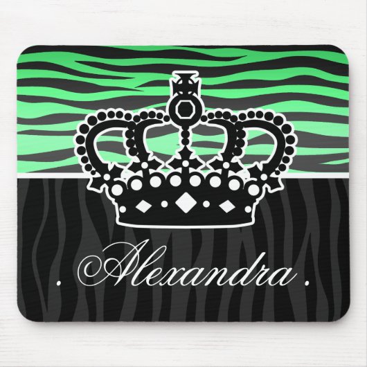 trendy emerald green en zwarte zebra print muismat (Voorkant)