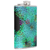 Trendy Emerald Green Fractal op zwart Heupfles (Rechts)