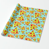 Trendy Emoji Style Pizza Slice Teenage Party Cadeaupapier (Uitgerold)