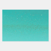 Trendy en chique blauw en goud geaccentueerd inpakpapier vel (Voorkant 2)