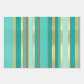 Trendy en chique blauw en goud geaccentueerd inpakpapier vel (Voorkant 3)