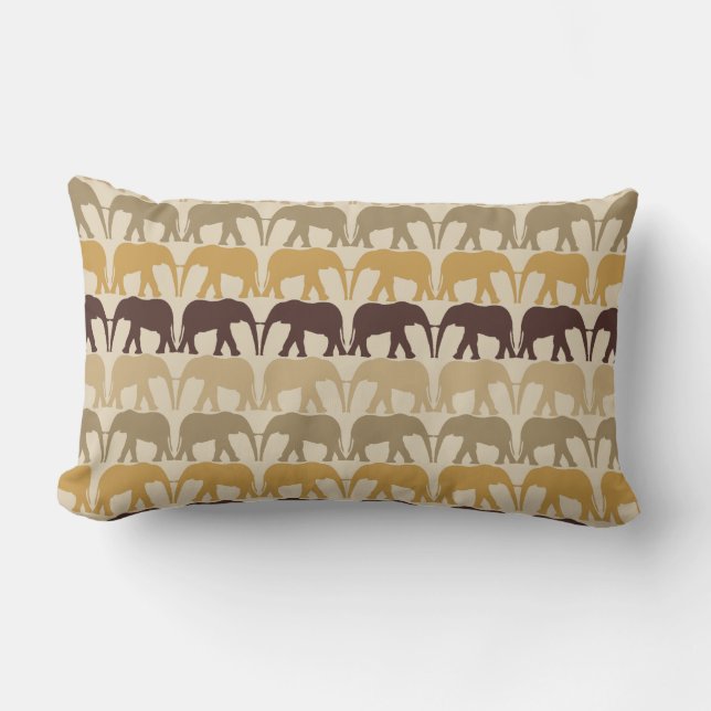 Trendy en Cool Olifant Patroon Kussen (Voorkant)