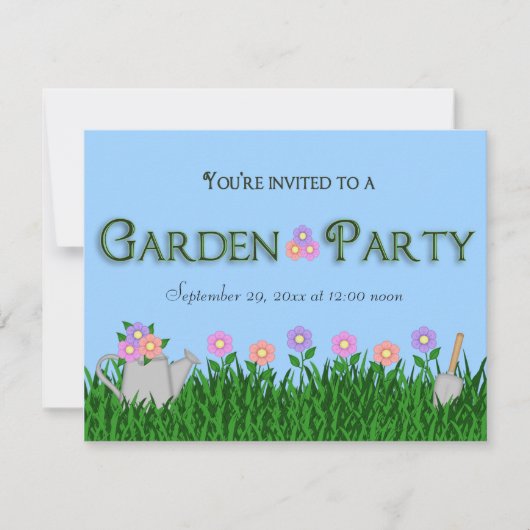 Trendy en Elegant Garden Party Invite Kaart (Voorkant)
