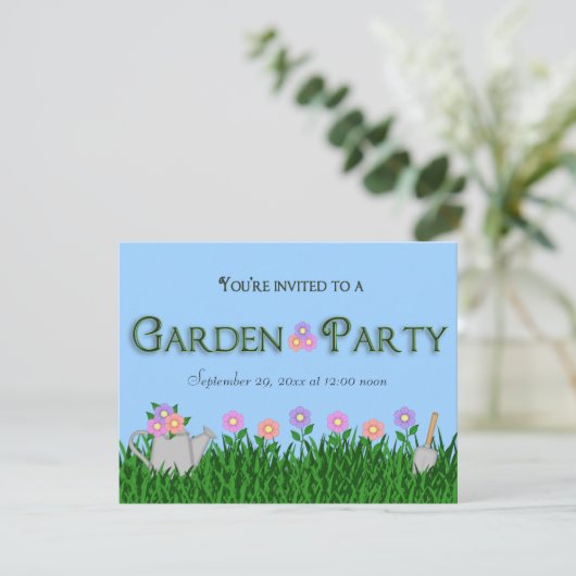 Trendy en Elegant Garden Party Invite Kaart (Staand voorkant)