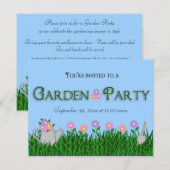 Trendy en Elegant Garden Party Invite Kaart (Voorkant / Achterkant)