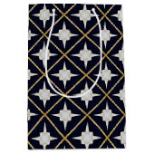 Trendy en Elegant Zwart Goud en Wit Luxe Medium Cadeauzakje (Voorkant)