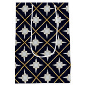 Trendy en Elegant Zwart Goud en Wit Luxe Medium Cadeauzakje (Achterkant)