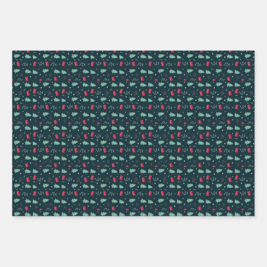 Trendy en feestelijke kerst inpakpapier vel (Voorkant)