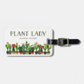 Trendy en Funny Plant Lady met Cactus Bagagelabel (Voorkant horizontaal)