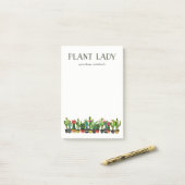Trendy en Funny Plant Lady met Cactus Post-it® Notes (Op bureau)